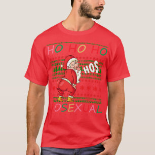 Ho Ho Mosexual Ugly Sweater Pattern T-Shirt