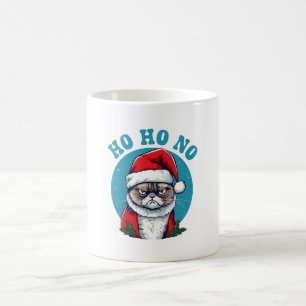 Ho ho nein - lustige mürrische Weihnachtsmann-Katz Kaffeetasse