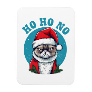 Ho ho nein - lustige mürrische Weihnachtsmann-Katz Magnet