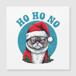 Ho ho nein - lustige mürrische Weihnachtsmann-Katz Magnetkarte