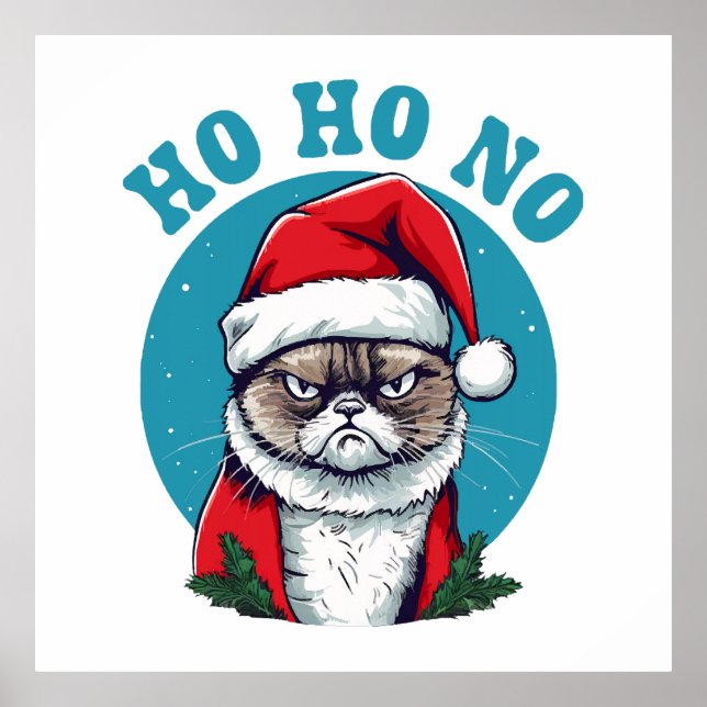 Ho ho no - lustige gruselige Katze Poster (Vorne)