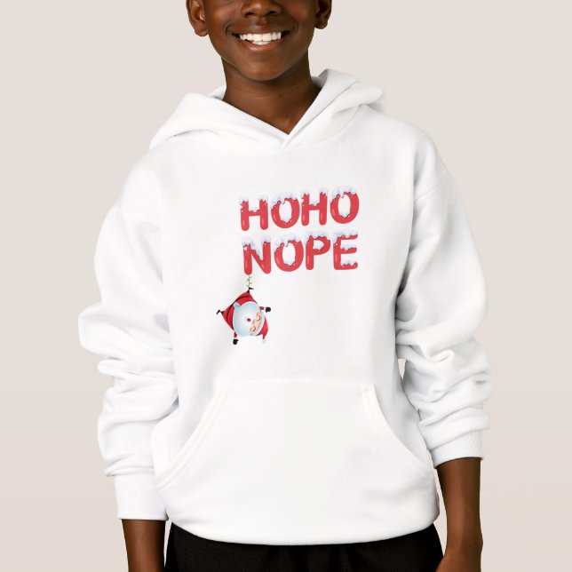 Ho Ho Nope Cute Christmas Kids Hoodie (Vorderseite)