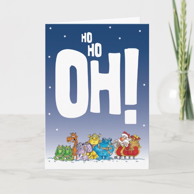 Ho Ho Oh Santa Feiertagskarte (Vorderseite)