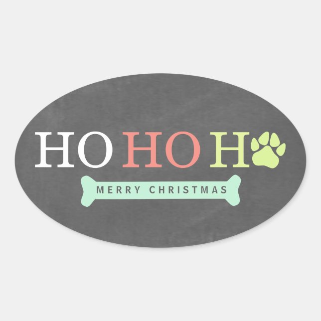 Ho Ho Paw Paw Papa Weihnachten - Multi Ovaler Aufkleber (Vorderseite)