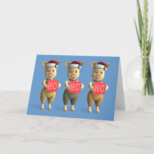 Ho Ho Piglets Feiertagskarte