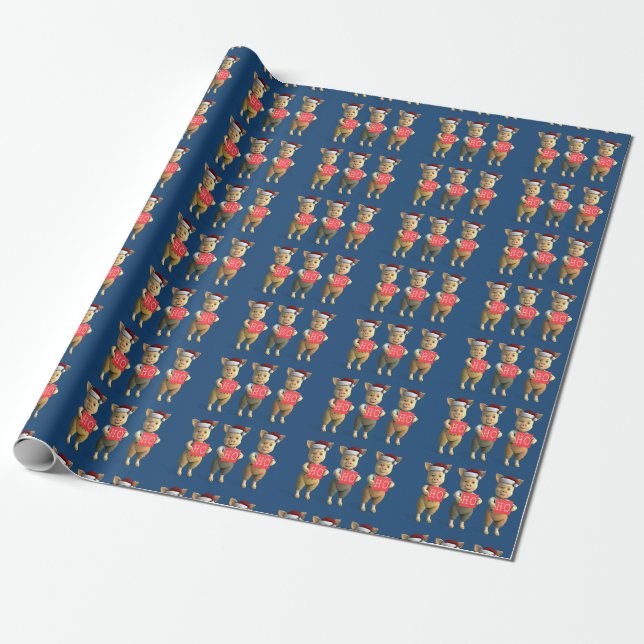 Ho Ho Piglets Geschenkpapier (Ungerollt)