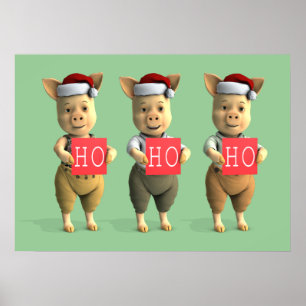 Ho Ho Piglets Poster