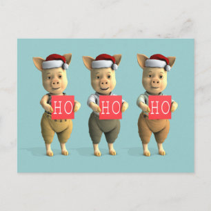 Ho Ho Piglets Postkarte