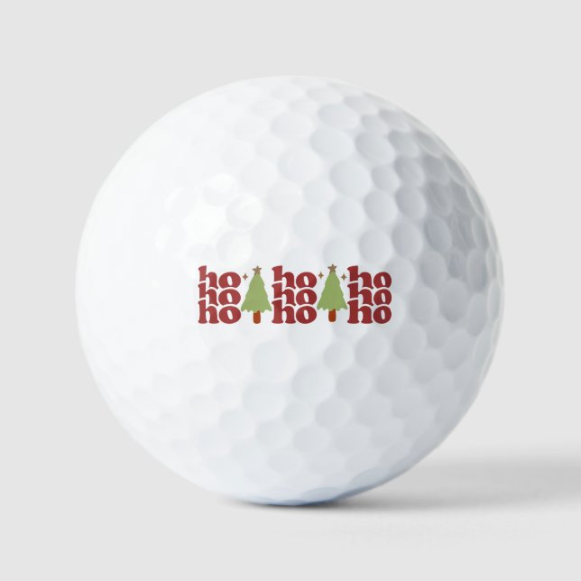 Ho Ho Retro Groovy Weihnachtsfeiertage Golfball (Vorderseite)