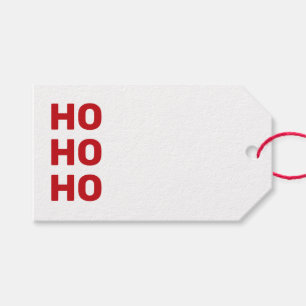 Ho Ho Rot & Weiß Blanko Moderne Weihnachten Geschenkanhänger