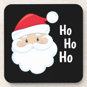 Ho Ho Santa Face Weihnachtsfeiertagen Rot Weiß Getränkeuntersetzer