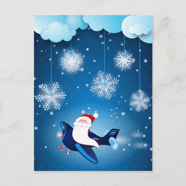 Ho ho! Santa im Flugzeug, Postkarte (Vorderseite)