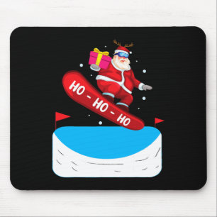 Ho Ho Santa Snowboarder Snowboarder bewegt sich hä Mousepad