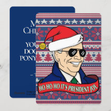 Ho Ho sein Präsident Joe Funny Flat Biden Weihnach