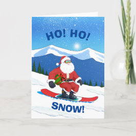 Ho Ho Snow Weihnachtsmann Claus Snowboarden Feiertagskarte