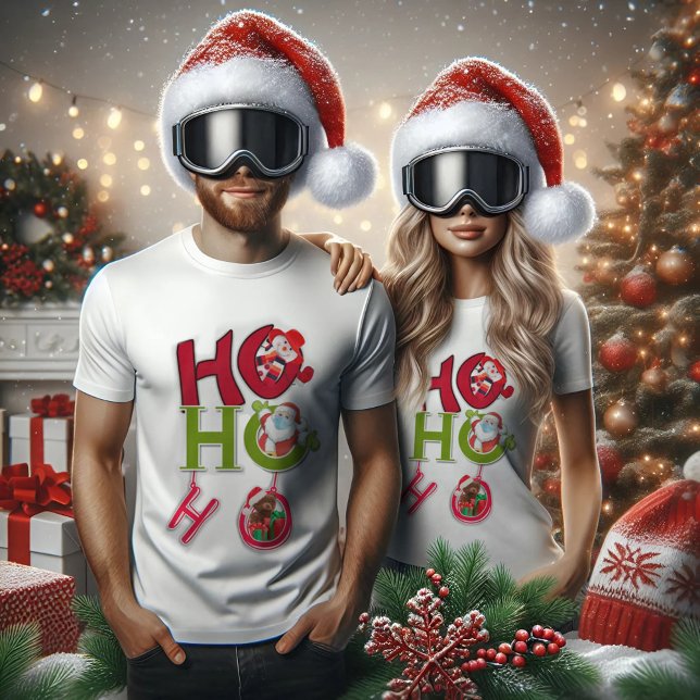 HO HO T-shirt blanc de Noël (Créateur téléchargé)