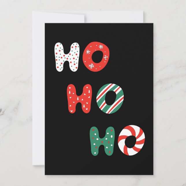 Ho Ho Weihnachten Einladung (Vorderseite)