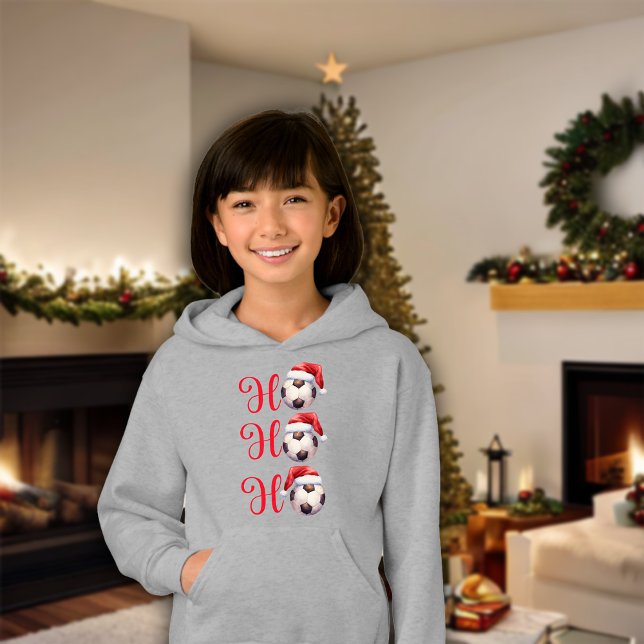 Ho Ho Weihnachten Fußball-Mädchen Hoodie (Von Creator hochgeladen)