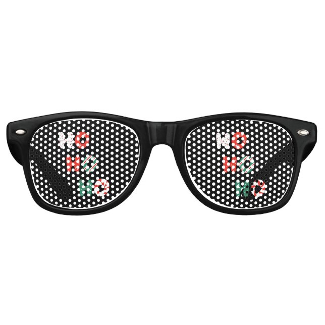 Ho Ho Weihnachten Party Retro Sonnenbrille (Vorderseite)
