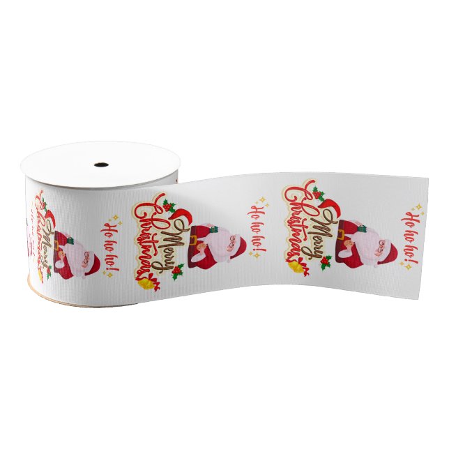 Ho Ho Weihnachten Ripsband (Spule)