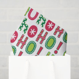 Ho Ho Weihnachten Spaß Modern Red Green Pattern Seidenpapier