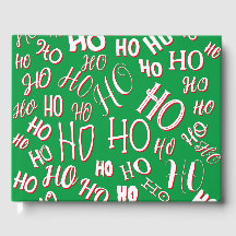 HO HO Weihnachts-Textmuster weiß grün rot
