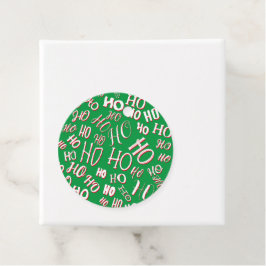 HO HO Weihnachts-Textmuster weiß grün rot Geschenkanhänger