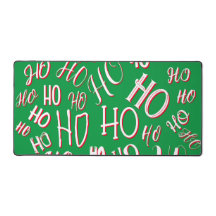 HO HO Weihnachts-Textmuster weiß grün rot