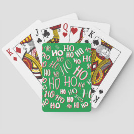 HO HO Weihnachts-Textmuster weiß grün rot Spielkarten