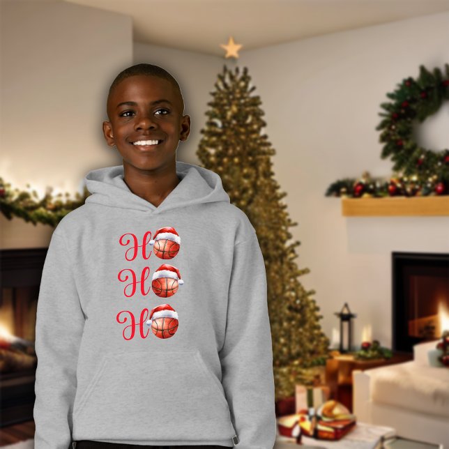 Ho Ho Weihnachtsbasketball Kinder Hoodie (Von Creator hochgeladen)