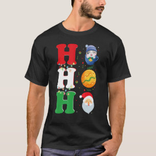 Ho Ho Weihnachtsfeier Weihnachtsmannmütze Xmas PJ T-Shirt