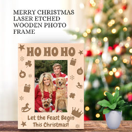 HO HO Weihnachtsgrüße Personalisiertes Geschenk Geätzte Rahmen