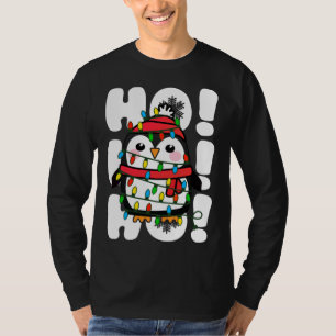 Ho Ho Weihnachtslicht Niedlicher Pinguin T-Shirt