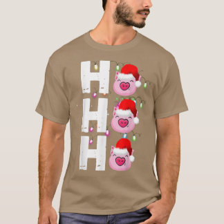HO HO Weihnachtsmannmütze Funny Pig Weihnachten T-Shirt