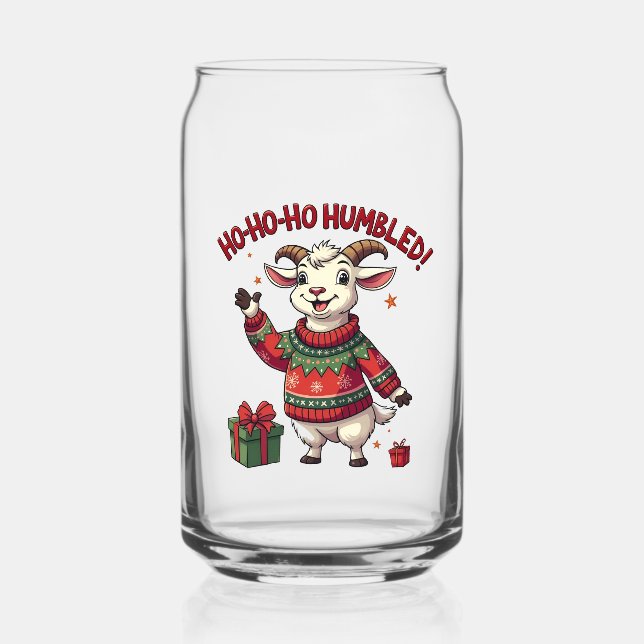 Ho Ho Weihnachtsmannmütze Weihnachtsziege Dosenglas (Vorderseite)