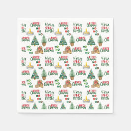 HO HO Weihnachtszettel für Party Serviette