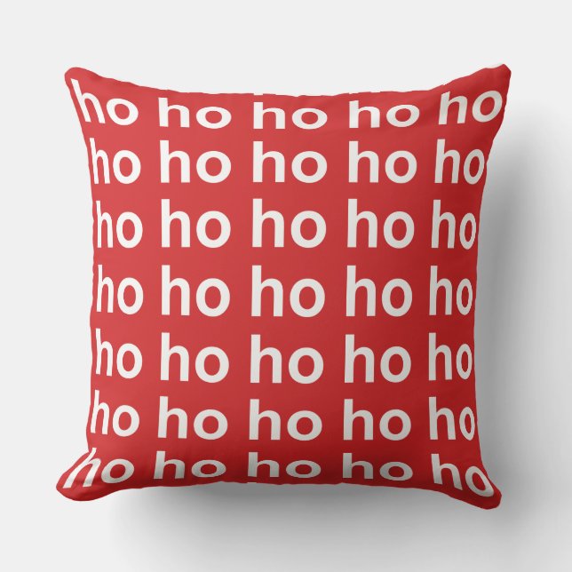 Ho-Ho White zu Roten Weihnachten Kissen (Vorderseite)
