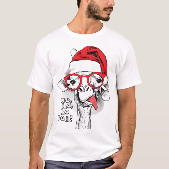 Ho Ho Y’all Giraffe Men T-Shirt (Vorderseite)