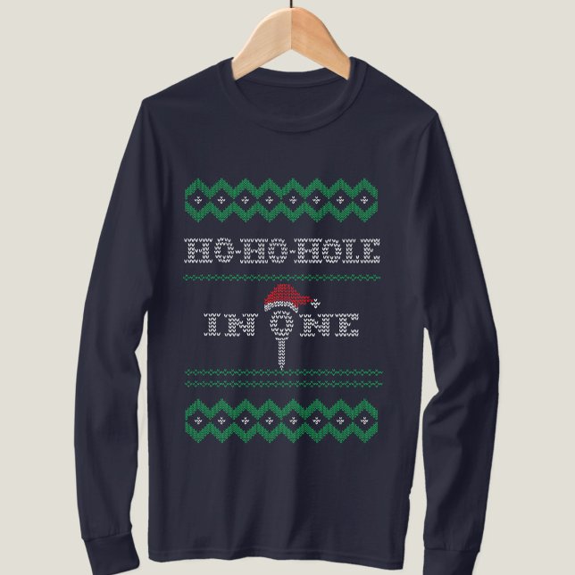 Ho Hole in One Golfmas Golf Lover Mens T - Shirt (Fun golf theme christmas long sleeve)