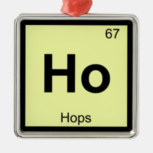 Ho - Hopfen Chemie Periodensystem Symbol Silbernes Ornament