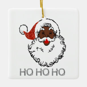 ho schwarzer Santa Keramikornament