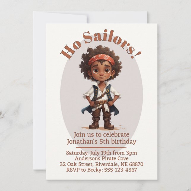 Ho Segler! Einladung von Boy Pirate (Vorderseite)