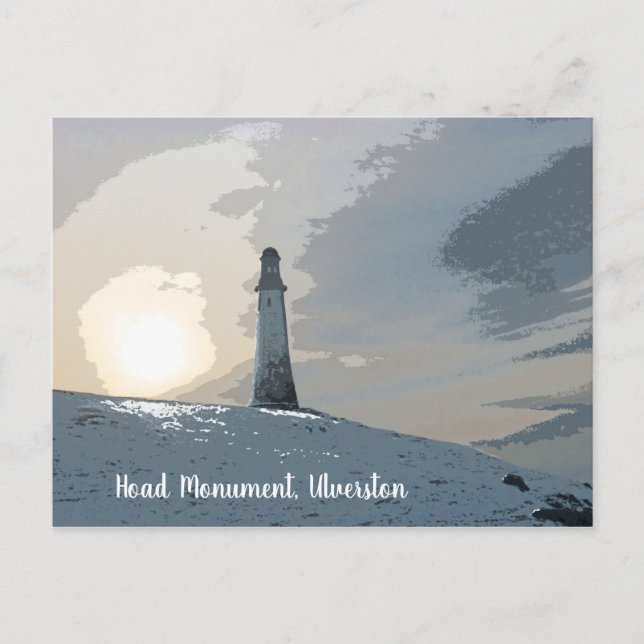 Hoad Monument, Ulverston, John Barrow, Leuchtturm Postkarte (Vorderseite)
