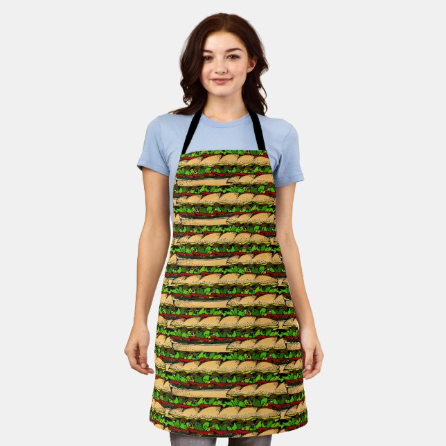 Hoagie Sandwich All-Over Print Apron Schürze (Getragen)