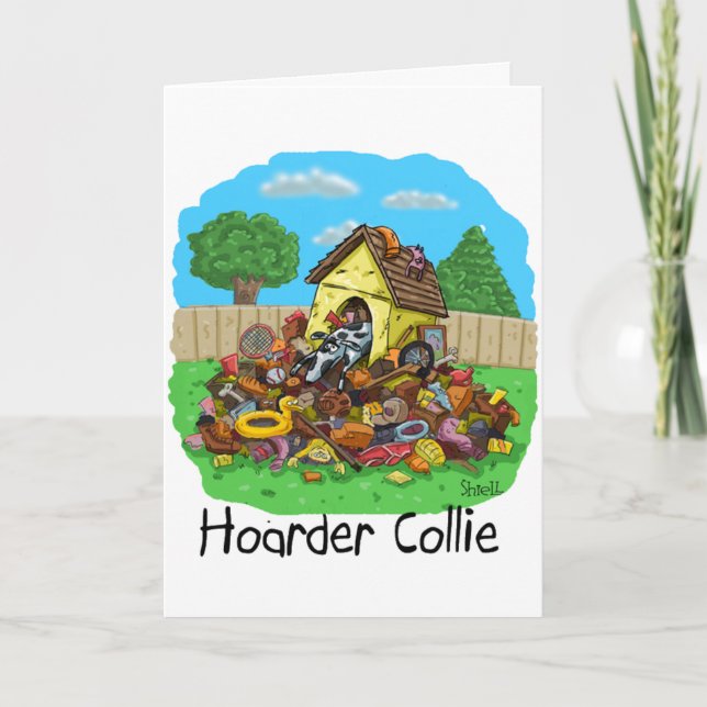Hoarder Collie Karte (Vorderseite)