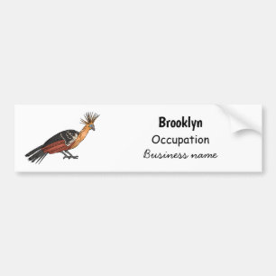 Hoatzin bird cartoon illustration autoaufkleber