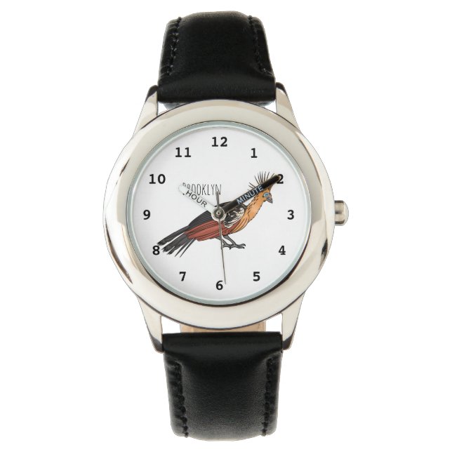 Hoatzin Cartoon Armbanduhr (Vorderseite)