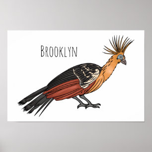Hoatzin Cartoon Poster