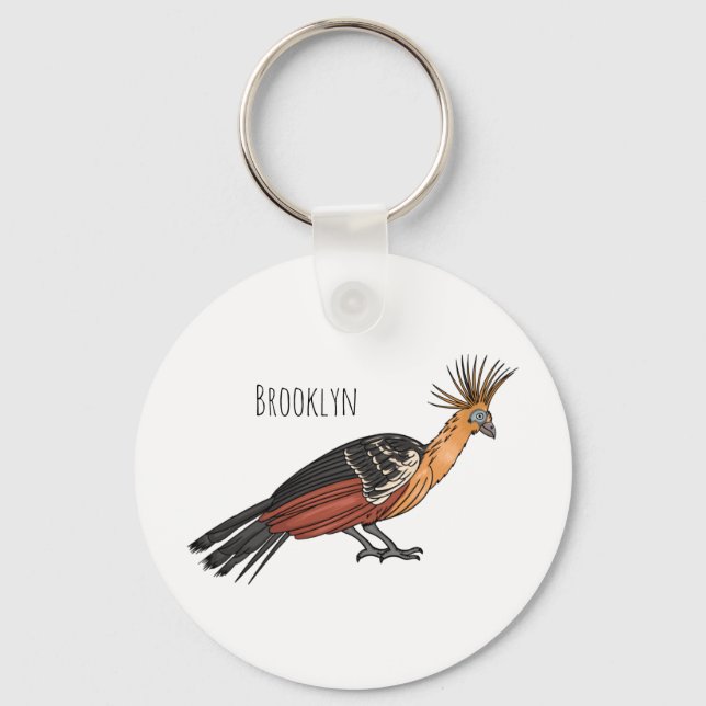 Hoatzin Cartoon Schlüsselanhänger (Vorderseite)