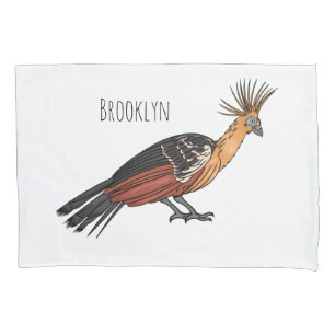 Hoatzin-Vogel Cartoon-Illustration  Kissenbezug